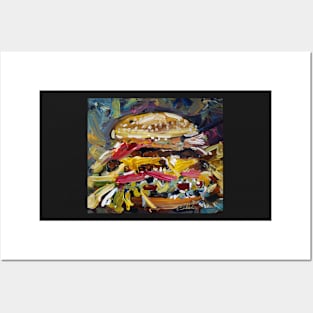 Glamburger Textured painting Posters and Art